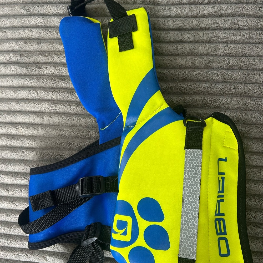 Blue and Yellow Dog Life Jacket